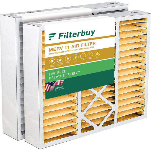 Filterbuy 20x20x5 Air Filter MERV 11, Pleated HVAC AC Furnace Filters Replacement for Amana